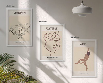 Nástenná galéria Štýlová grafika kvetov a postáv