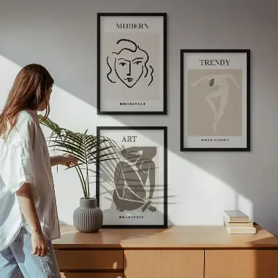 Nástenná galéria abstraktné portréty vo farbách