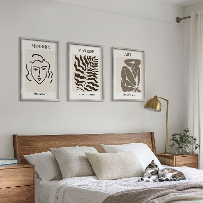 Nástenná galéria Štýlová grafika, čiary, postavy