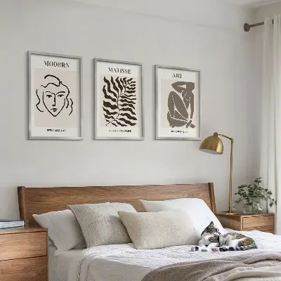 Nástenná galéria štýlová grafika s motívom čiar a postáv