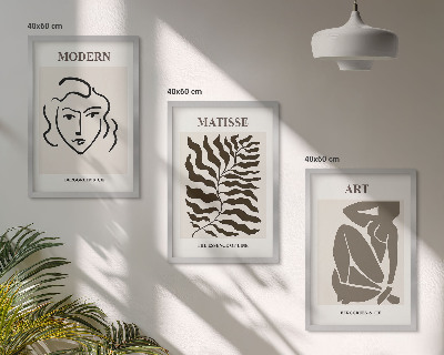 Nástenná galéria Štýlová grafika, čiary, postavy