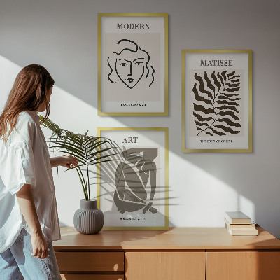 Nástenná galéria Štýlová grafika, čiary, postavy