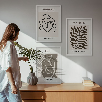 Nástenná galéria Štýlová grafika, čiary, postavy