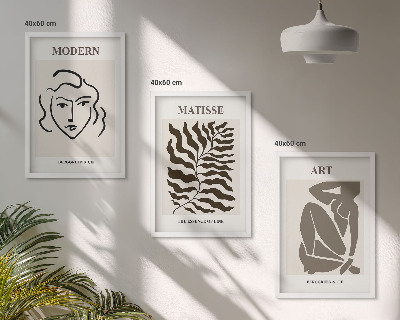 Nástenná galéria Štýlová grafika, čiary, postavy