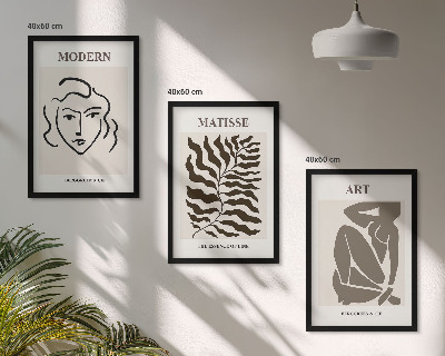 Nástenná galéria Štýlová grafika, čiary, postavy