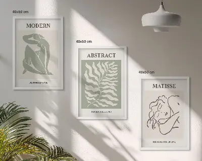 Sada nástenných dekorácií štýlové zelené obrazy s postavami