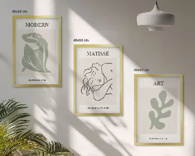 Nástenná galéria štýlový dizajn s rastlinnými motívmi