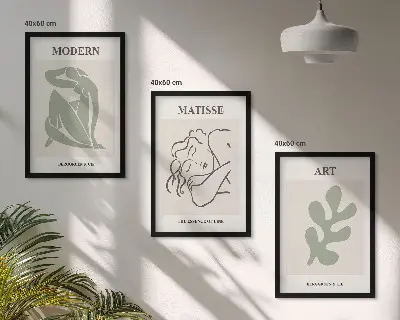 Nástenná galéria štýlový dizajn s rastlinnými motívmi
