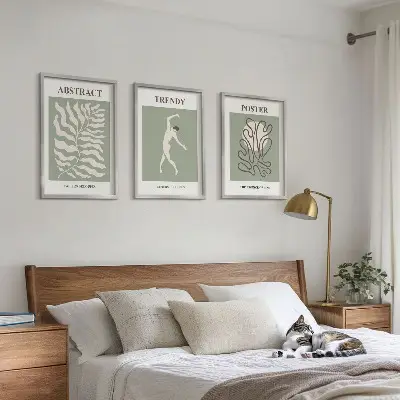 Sada nástenných dekorácií s motívom rastlinných vzorov v štýle Matisse