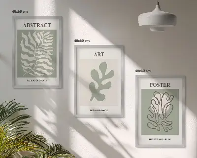 Nástenná galéria plagáty s rastlinnými vzormi v štýle Matisse