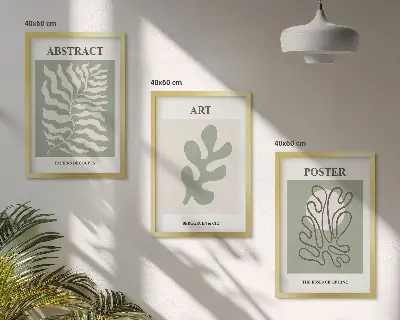 Nástenná galéria plagáty s rastlinnými vzormi v štýle Matisse