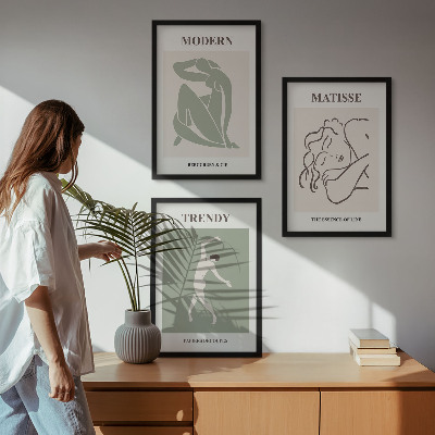 Sada nástenných dekorácií Štýlové minimalistické postavy