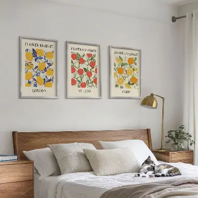 Sada nástenných dekorácií kvetinové plagáty s mestskou tematikou