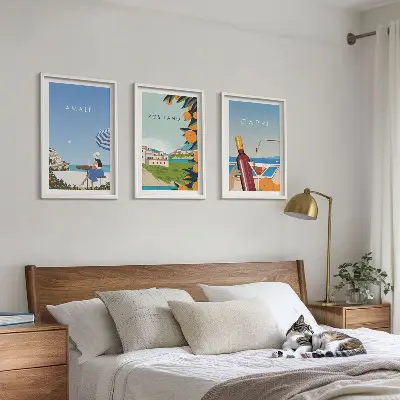 Sada nástenných dekorácií motív Amalfi, Positano a Capri