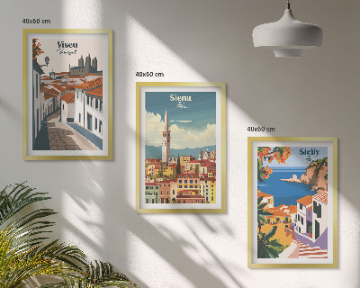 Sada nástenných dekorácií Retro ilustrácie svetových miest