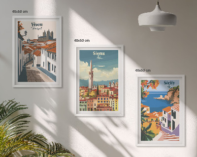 Sada nástenných dekorácií Retro ilustrácie svetových miest