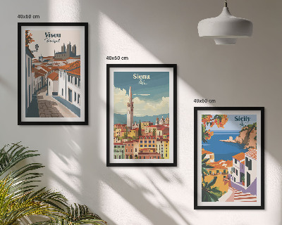 Sada nástenných dekorácií Retro ilustrácie svetových miest