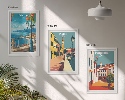 Sada nástenných dekorácií Retro ilustrácie mesta
