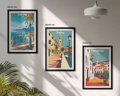 Sada nástenných dekorácií Retro ilustrácie mesta