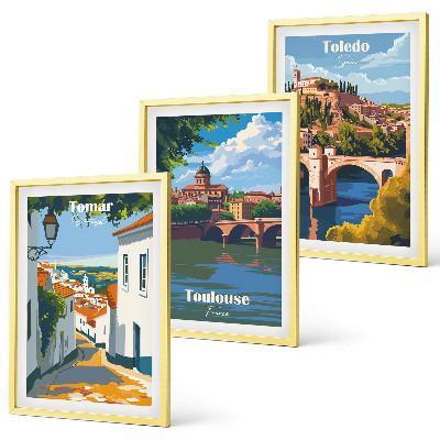 Sada nástenných dekorácií Retro mestská grafika