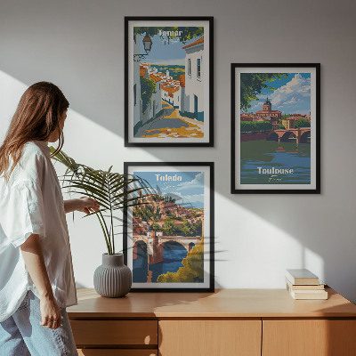 Sada nástenných dekorácií Retro mestská grafika