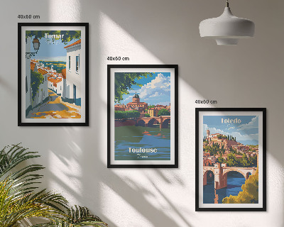 Sada nástenných dekorácií Retro mestská grafika