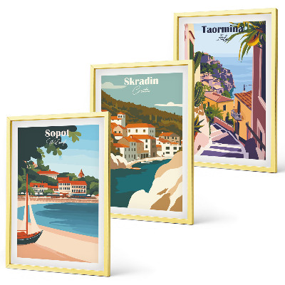 Nástenná galéria Ilustrácie prímorského mesta