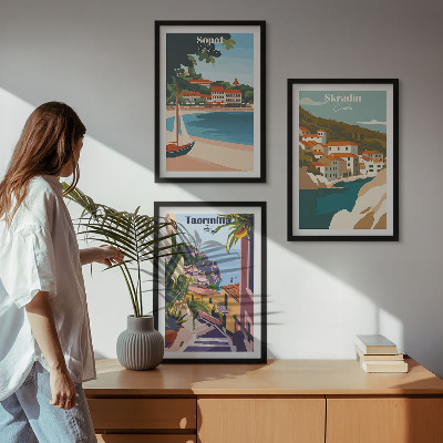 Nástenná galéria Ilustrácie prímorského mesta
