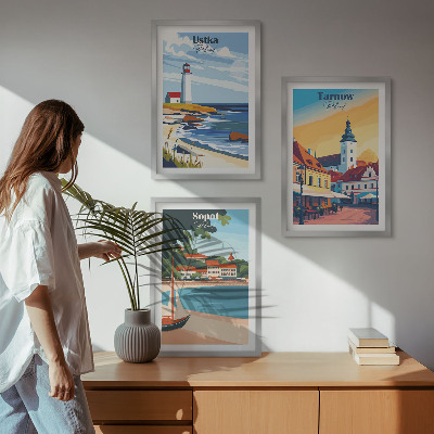 Sada nástenných dekorácií Výhľad na mesto Ustka Tarnów Sopot
