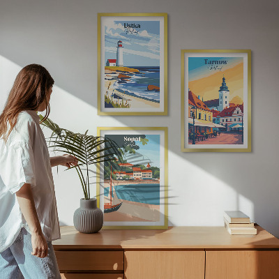 Sada nástenných dekorácií Výhľad na mesto Ustka Tarnów Sopot