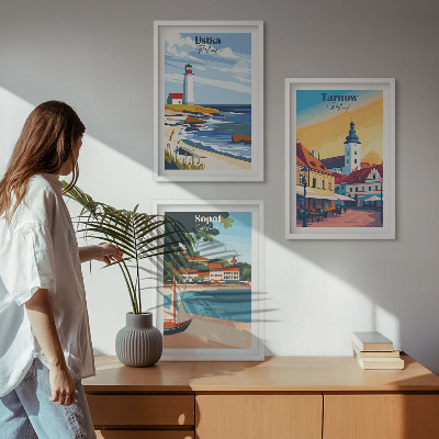 Sada nástenných dekorácií Výhľad na mesto Ustka Tarnów Sopot