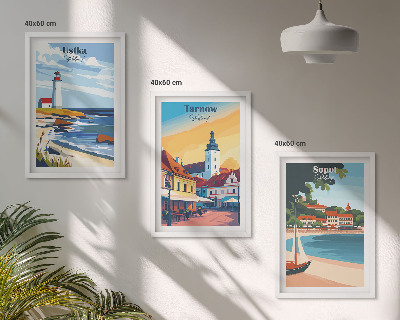 Sada nástenných dekorácií Výhľad na mesto Ustka Tarnów Sopot