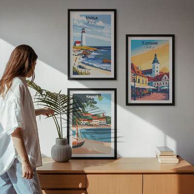 Sada nástenných dekorácií Výhľad na mesto Ustka Tarnów Sopot