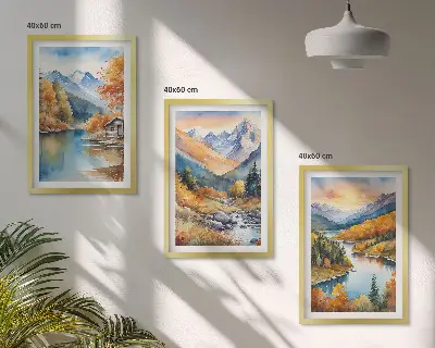 Nástenná galéria horská krajina s riekou na jeseň
