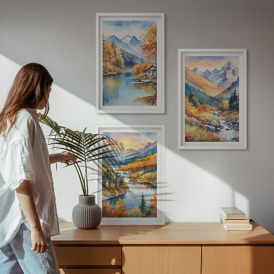 Nástenná galéria Horská krajina rieka jeseň