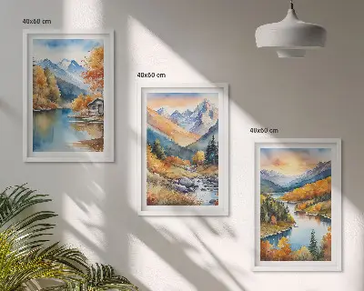Nástenná galéria horská krajina s riekou na jeseň