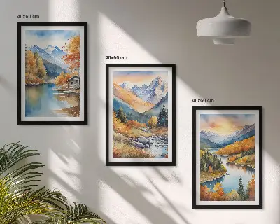 Nástenná galéria horská krajina s riekou na jeseň