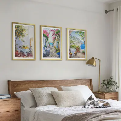 Nástenná galéria očarujúce uličky, rastliny a more