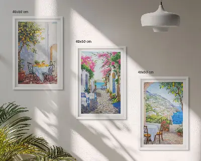 Nástenná galéria očarujúce uličky, rastliny a more