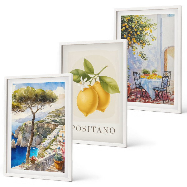 Sada nástenných dekorácií Výhľady na Positano s citrónmi