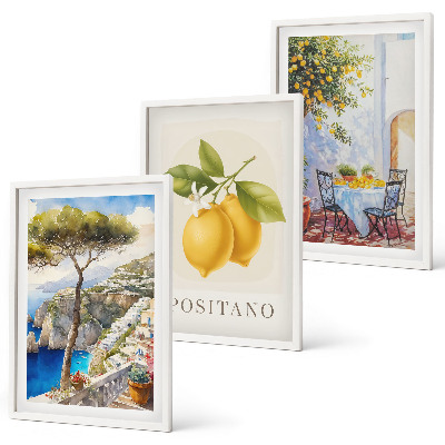 Sada nástenných dekorácií Výhľady na Positano s citrónmi