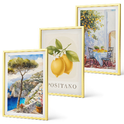 Sada nástenných dekorácií Výhľady na Positano s citrónmi