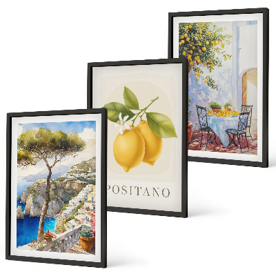 Sada nástenných dekorácií Výhľady na Positano s citrónmi