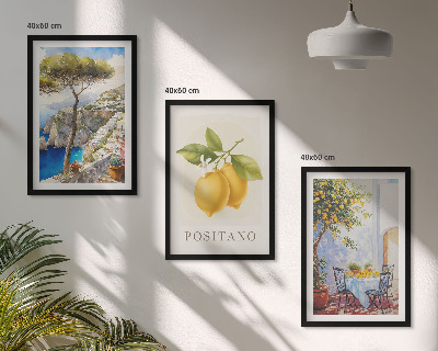 Sada nástenných dekorácií Výhľady na Positano s citrónmi