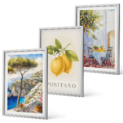 Sada nástenných dekorácií Výhľady na Positano s citrónmi