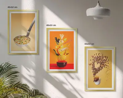 Sada nástenných dekorácií s motívom jedla do kuchyne