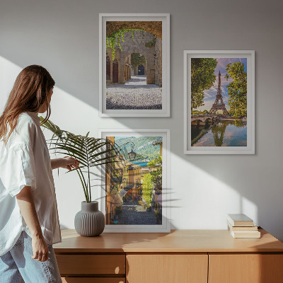 Sada nástenných dekorácií Ulice architektúry Eiffelovcov