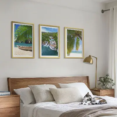 Sada nástenných dekorácií pláž, loď, vodopády a palmy