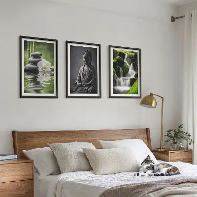 Sada nástenných dekorácií relaxačné ZEN maľby s motívom vody