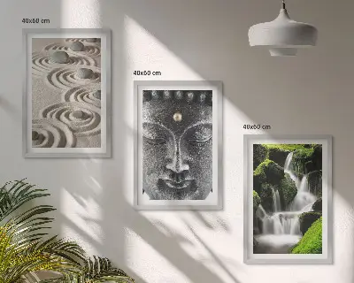 Nástenná galéria so zenovým vodopádom a Buddhovými kameňmi